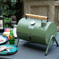 Modern Portable Mini Barrel BBQ Smoker Grill Iron Tool with Thermometer for Charcoal Bbq