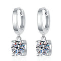 Factory Wholesale 925 Sterling Silver Luxury Vvs Moissanite Earrings OX Head 6.5mm Moissanite Drop Earrings for Women