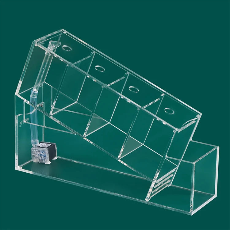 ZOOBAM Creative LED Light Aquarium Small Acrylic Square Desktop Fish Tank Rectangle Plastic Accessory