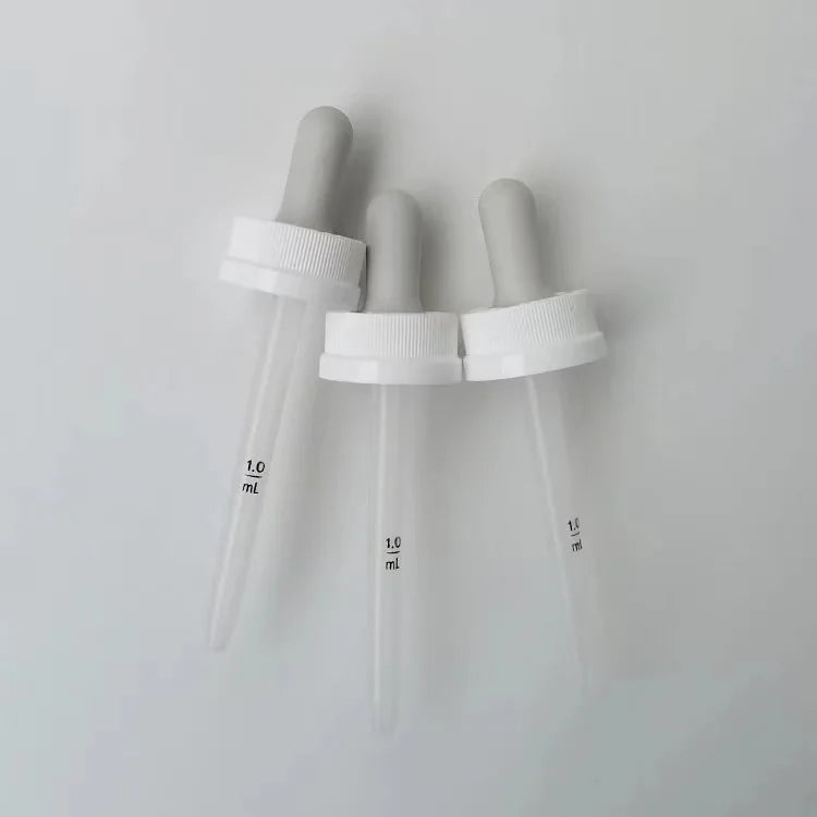 1ML 24/400 Child Resistance Cap CRC Hand Press Cap Plastic Dropper for Large Suction Silica Gel Tip Dropper
