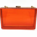 Atmospheric Rectangular Orange Ladies Satchel Handbag Acrylic Transparent Waterproof Fashion Bag Customizable Logo Decoration