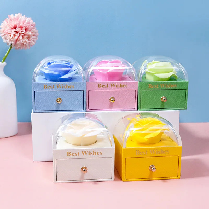 FORTE Macaron Rose Custom Jewelry Boxes Low MOQ Square Shape Storage and Packaging for Rings Necklaces for Valentine's Day