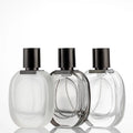 30ml Oval Shape Empty Frosted Clear Cosmetic Glass Bottle Luxury Perfume Spray Bottles with Black Cap