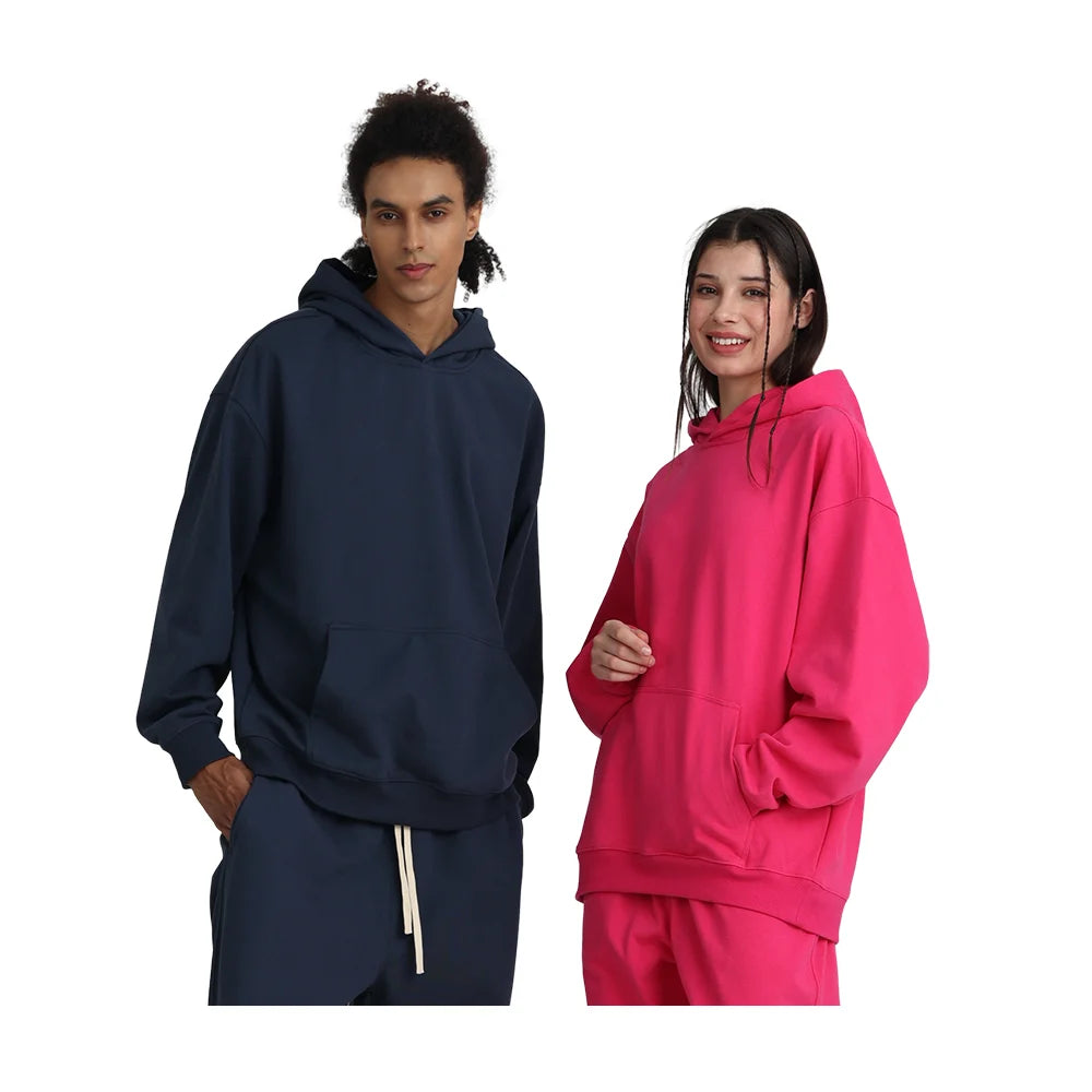 Custom Plus Size Men's Hoodie Oversize Gym Jogger Sweatsuit Plain Terry Winter Hoodies Tracksuits with Print for Men Unisex
