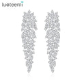 LUOTEEMI Bridal Tassel Fashion Luxury Design European 3A CZ Long Jewelry Zircon Wedding Elegant Jewelry Earring for Women