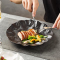 Elegant and Unique Nest Design Fine Ceramic Custom Porcelain Cake Serving Plate Plain White Embossed with Irregular Shape