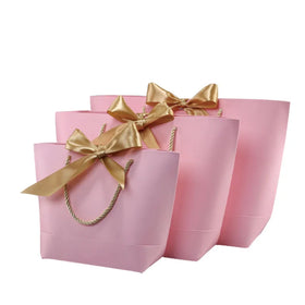 Factory Custom Luxury Beauty Coated Paper Shopping & Wedding Gift Bags with Ribbon Tie Offset Printing Recyclable Custom Logo