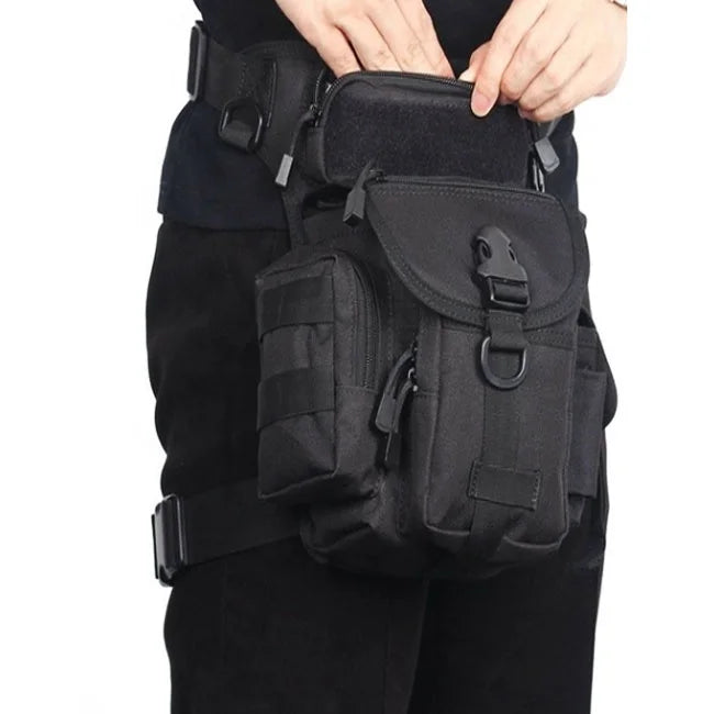 AYPPRO Tactical Motorcycle Drop Leg Thigh Bag Canvas Zipper Waterproof Sports Cycling Racing Pouch Camo Logo Outdoor MegaBDM