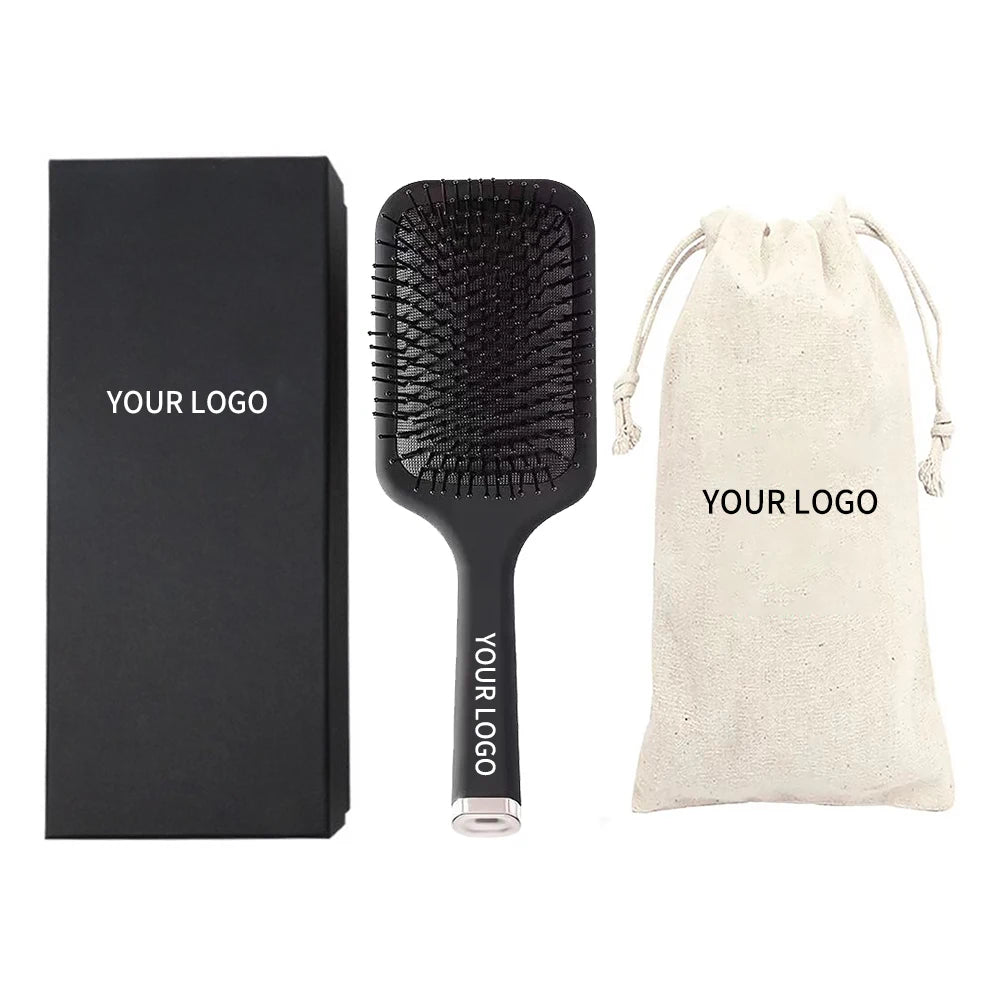Paddle Cushion Detangling Hair Brush with Plastic Teeth Adjustable Fashion Design Custom Logo Option for Women's Home Salon Use