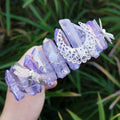 HZ Top quality plating color handmade comb custom dragonfly accessories moon light purple crown bridal headband hair accessories crystal crafts