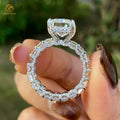 Engagement Ring 925S Moissanite Engagement Wedding Ring Set 9x11mm 5CT D VVS1 Radiant Cut Moissanite Ring