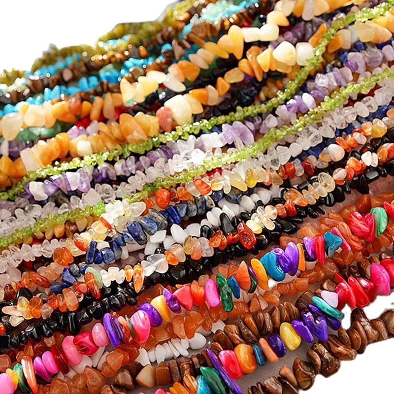 5-8mm Irregular Loose Chip Gravel Bead Natural Stone Amethyst Tiger Eye Bead for Jewelry Making DIY Necklace