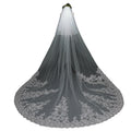 Wholesale Fashion Long Tail Pure White Beige White Bridal Wedding Veil with Hair Comb 3m Studio Photos Bridal Veils