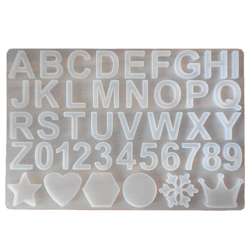 Cute Alphabet Keychain Resin Molds DIY Craft Casting Letter & Number Silicone Resin Molds for Keychains Jewelry and Pendants
