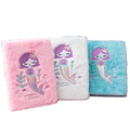Youjin Factory Wholesale Custom OEM logo and Cover Fur Notebook Colorful Mermaid Embroidery Pattern Cute Paper Notebook