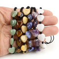 Wholesale Natural Stone Heart Shaped Crystal Adjustable Handwork Woven Green Aventurine Bracelet Gemstone Jewelry for Women Men