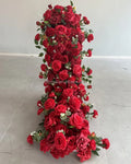 Custom Red Silk Rose Flower Runner Large Artificial Long Wedding Arch Decor and Table Centerpieces