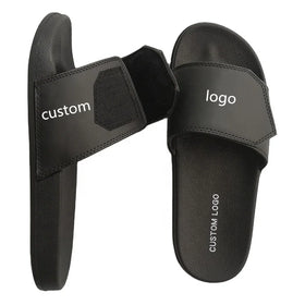 Printed Rubber Logo Woman Pu Sandal Cheap Slipper for Men for Women Personalized Custom Pvc Slide