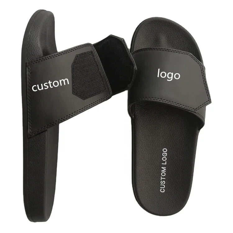 Printed Rubber Logo Woman Pu Sandal Cheap Slipper for Men for Women Personalized Custom Pvc Slide