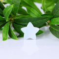 Natural Turkish Blue Chalcedony Star Gemstone Hand Carved Small Crystal Stars Healing Stones for Christmas Gifts