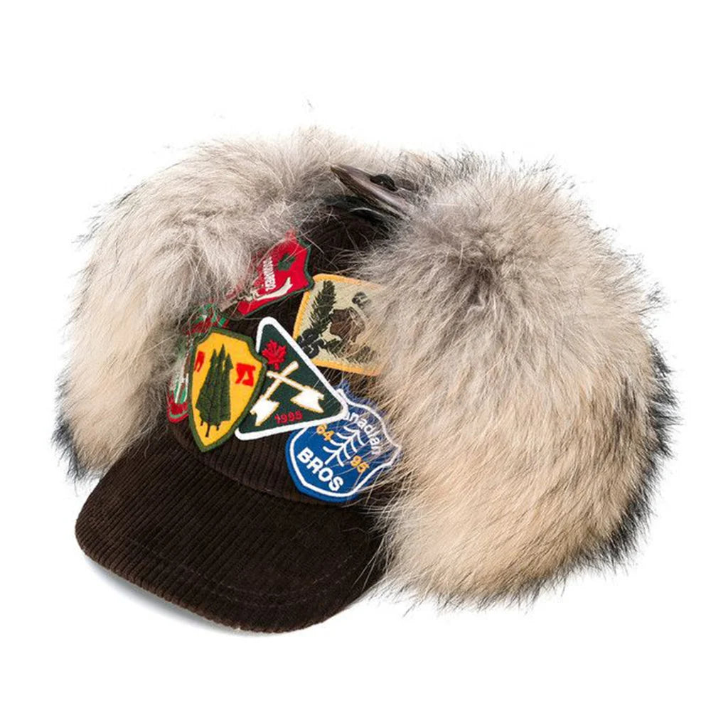 Wholesale 5-Panel Winter Fur Earflap Cap Unisex Corduroy Patch Embroidery Adjustable Stitched Trim Warm Outdoor Hat