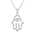 Wholesale Custom Women 925 Sterling Silver Rhodium Plated Jewelry Hamsa Hand Evils Eyes Pendant Necklace