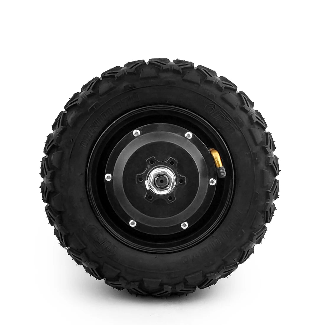 350W 10 Inch Electric Brushless Geared Hub Motor With Tubeless Off Road Tire Black Single Axle Engine