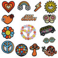 New Design Handmade Flower rainbow Heart Bus Sun Shape Embroidery Nonwoven Felt Iron on Patches for Clothes Hat Bags