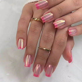 Wholesale Press on Nails French Shinning Square False Nails