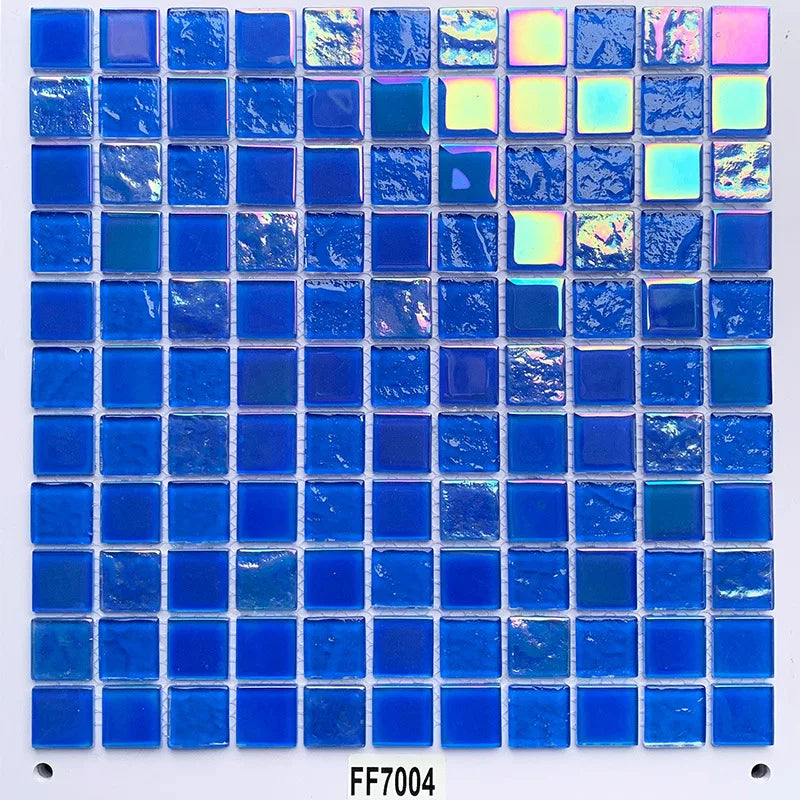 Customization Stunning Pool Blue Color Glaze Glass Tile 305x305mm Mosaic Tiles Water Resistant for Modern Design Graphic Design