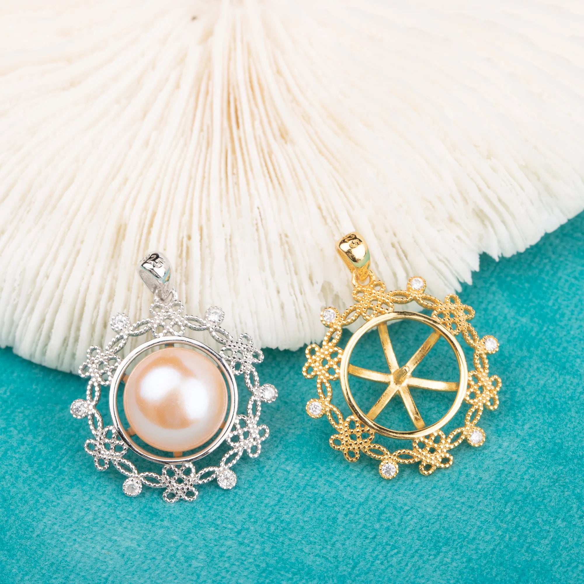 Pe010792 DIY 9-12mm Natural Freshwater Pearl Pendant Accessory 925 Sterling Silver Engagement Jewelry Necklace for Women