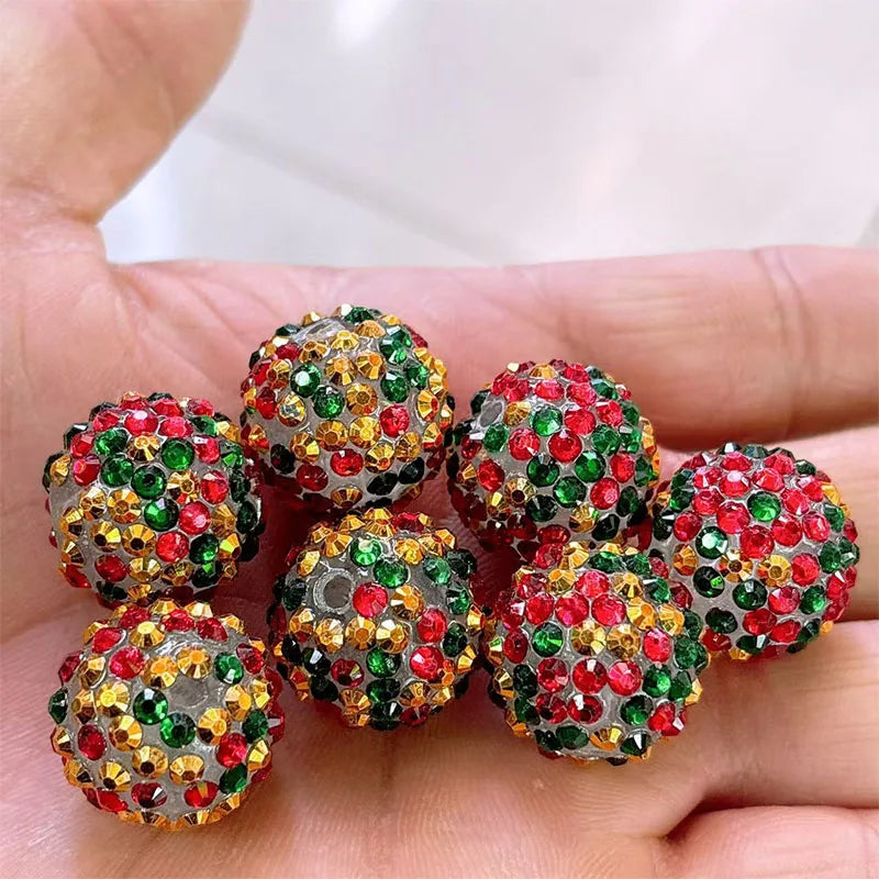 Top Quality Diy 20mm Multicolor Mix Rhinestone Beads Disco Chunky Gumball Resin Beads Shiny Bubblegum Beads for Pen Making