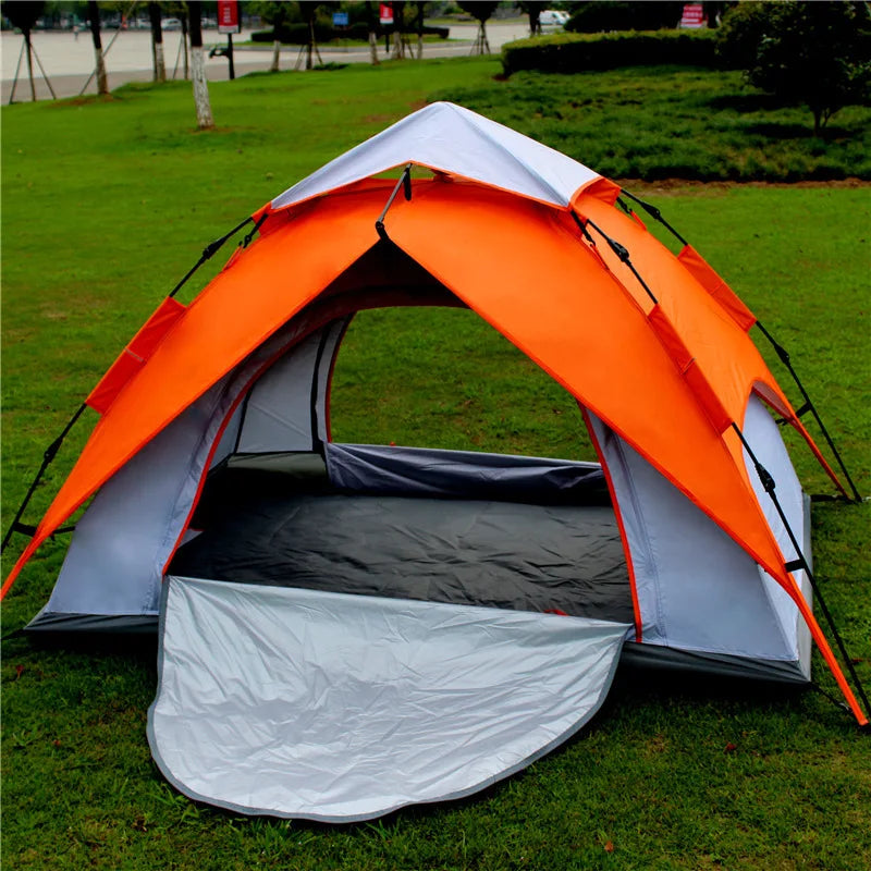 Outdoor Travel Rope Hydraulic Double-Layer Automatic Tent Waterproof Camping Pop up Beach Tent