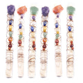 Heart Gemstone Wire Wrapped Ornaments 7 Chakra Crystal Irregular Raw Stone Wholesale Natural Home Decoration Love Feng Shui 35g