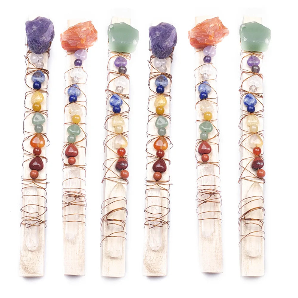 Heart Gemstone Wire Wrapped Ornaments 7 Chakra Crystal Irregular Raw Stone Wholesale Natural Home Decoration Love Feng Shui 35g