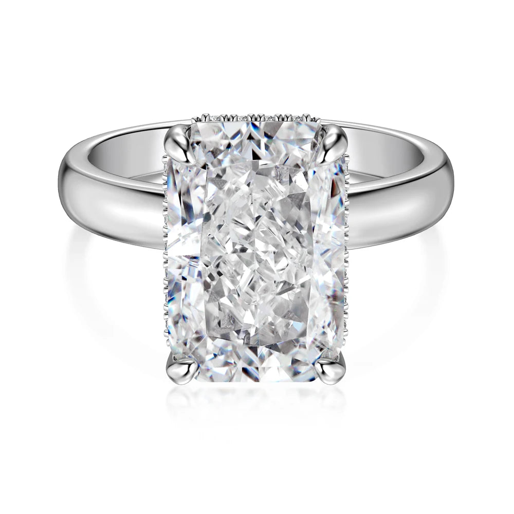 Dylam Fine Fashion Women Jewelry Wedding Band Sterling Silver 8A Crushed Iced Out Cut Cubic Zirconia Engagement Bridal Rings