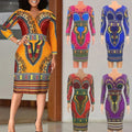African Costumes Dashiki Clothing Ankara Dresses Robe Africaine Three Quarter Sleeve Dressing Gown Tropical Dress Ethnic Wear