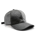 Snakeskin Leather Baseball Cap Unisex Casual Dad Hat Adjustable Snapback for Women Men
