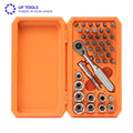 42in1 Household Tool Kit Magnetic CRV Screwdriver Bits Socket Steel PVC T Type Ratchet Featuring Torx Phillips Slotted Screwhead