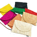 Handmade Summer Beach Rattan Bag for Women Straw Woven with Two Straps and Letter Decoration Ladies' Handmade Purses