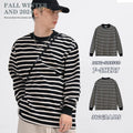 Custom 100% Cotton Heavy 340gsm Unisex Long Sleeve Loose T Shirt Mens Stripe T Shirts Couple Clothes