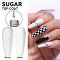 JTING Glossy Matte Sugar Top Coat Uv/led Gel Nail Polish Bulk Function Gel OEM Function Customize logo 15ml Bottles