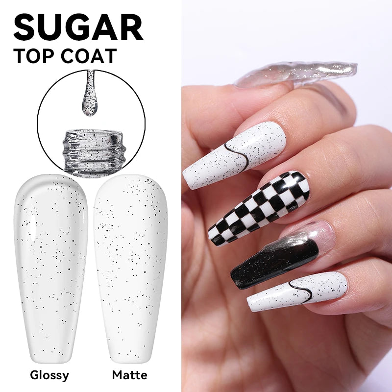 JTING Glossy Matte Sugar Top Coat Uv/led Gel Nail Polish Bulk Function Gel OEM Function Customize logo 15ml Bottles
