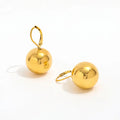 New Trendy 18K Gold Plated Shiny Hollow Round Ball Stud Earring Women's Geometric Stainless Steel Jewelry Wholesale