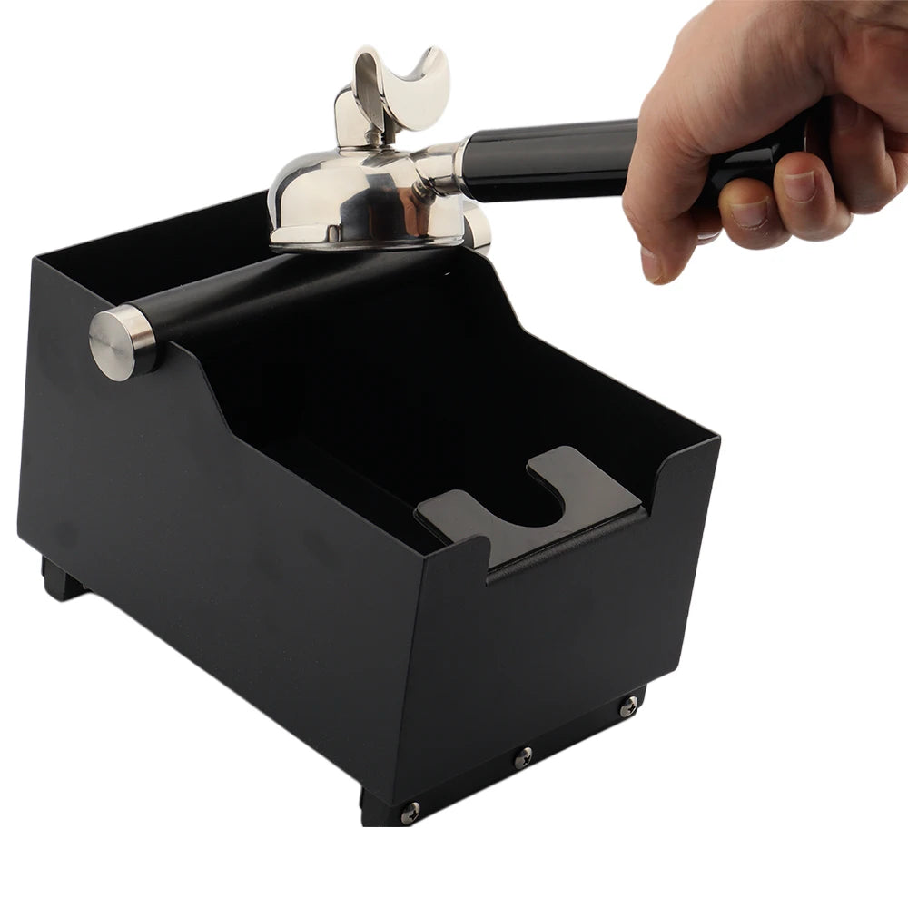 Barista Tool Espresso Coffee Knock Box Stainless Steel Coffee Grounds Knock Box Metal Cafe Bar Knock Box