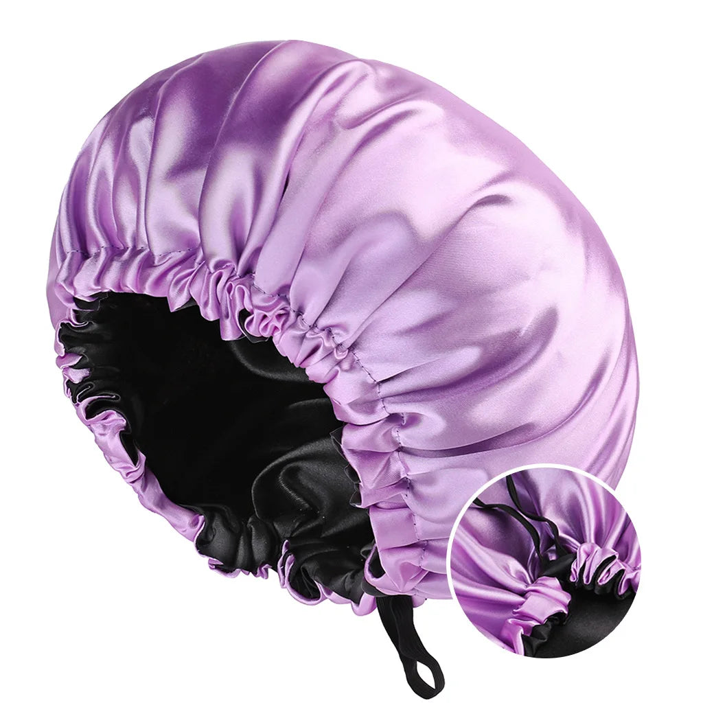 Custom logo Reversible Satin Hair Wrap Bonnets Mommy and Me Bonnet