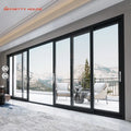 NFRC Heavy Duty Slim Frame 4 Track Thermal Break Glass Sliding Door Aluminium Stacking Slide Doors for Patio Balcony