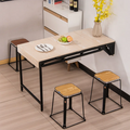 Space Saving Apartment Furniture MDF Panel Metal Frame 1.2m Transformer Wall Mounted Fold Down Rack Shelf to Dining Table
