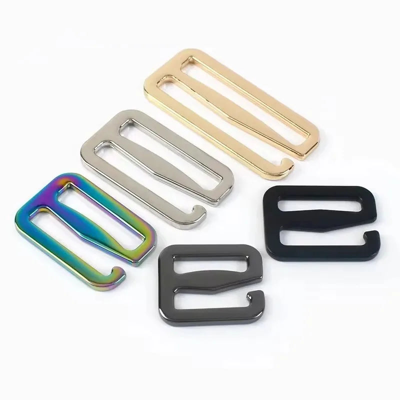 Meetee BF751 38mm Alloy Belt Strap with G Buckle Tri Glide Slider Adjustment Clip for Luggage Handbag Hook Type Belt Buckle