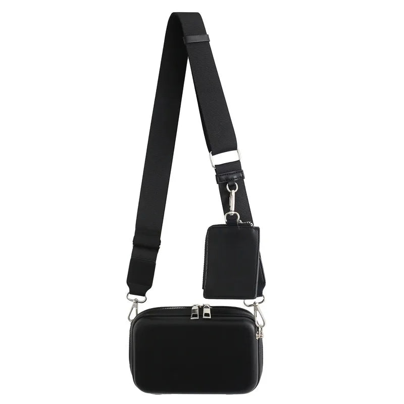 2025 Unisex New Fashion PU Crossbody Bag Small Square Casual Shoulder Bag with Zipper Closure Following Latest Trend Men Women